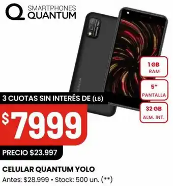 Changomas CELULAR QUANTUM YOLO oferta