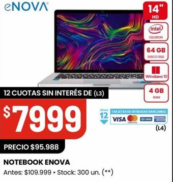 Changomas NOTEBOOK ENOVA oferta