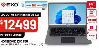Changomas NOTEBOOK EXO T56 oferta