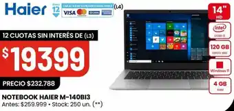 Changomas NOTEBOOK HAIER M-140BI3 oferta