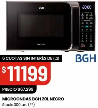 Changomas MICROONDAS BGH 20L NEGRO oferta