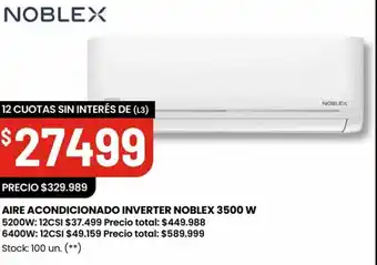 Changomas AIRE ACONDICIONADO INVERTER NOBLEX 3500 W oferta