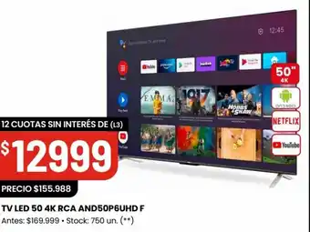 Changomas TV LED 50 4K RCA AND50P6UHD F oferta