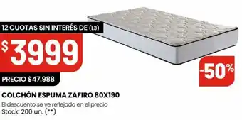 Changomas COLCHÓN ESPUMA ZAFIRO 80X190 oferta