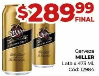 Diarco Cerveza MILLER Lata x 473 MI. Cód: 12984 oferta
