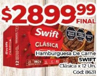 Diarco Hamburguesa De Carne SWIFT Clásica x 12 Un. Cód: 8631 oferta
