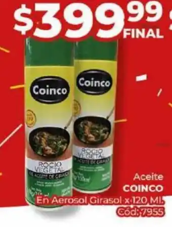 Diarco Aceite COINCO En Aerosol Girasol x 120 MI oferta
