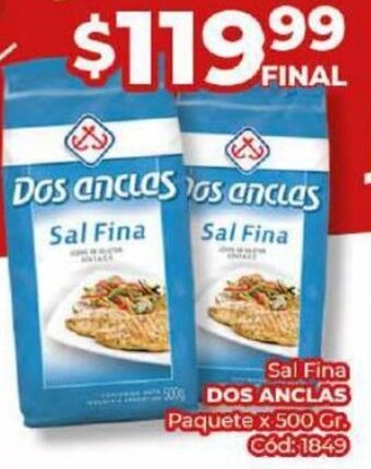 Diarco Sal Fina DOS ANCLAS Paquete x 500 Gr. Cod: 1849 oferta