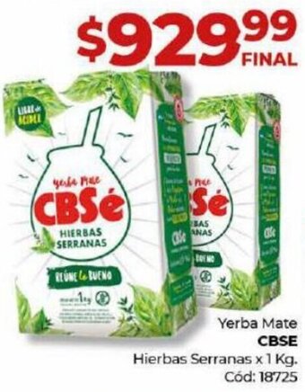 Diarco Yerba Mate CBSE Hierbas Serranas x 1 Kg. oferta