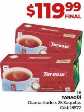 Diarco Té TARAGÜÍ Diamantado x 25 Saquitos Cód: 18572 oferta