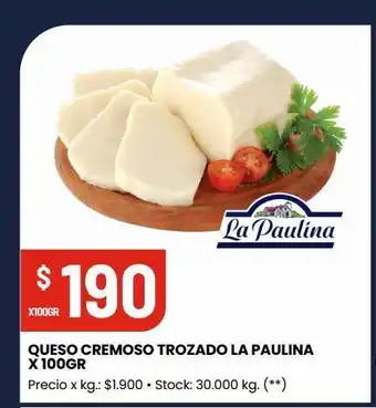 Changomas Queso cremoso la paulina x 100g oferta