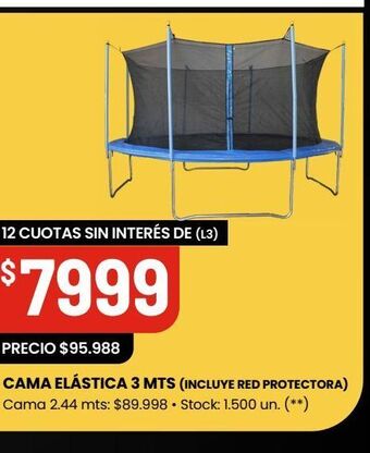Changomas Cama elástica 3mts oferta