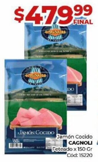 Diarco Jamón Cocido CAGNOLI Feteado x 150 Gr Cód: 15220 oferta