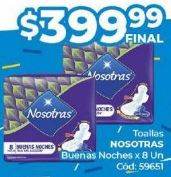 Diarco Toallas NOSOTRAS Buenas Noches x 8 Un oferta