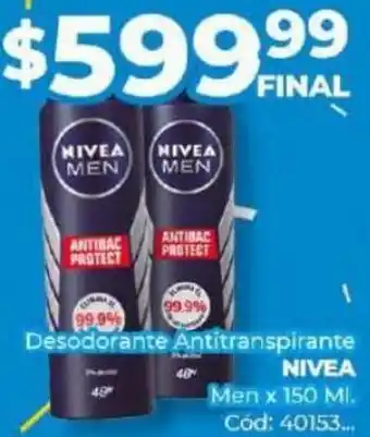 Diarco Desodorante Antitranspirante NIVEA Men x 150 MI. oferta