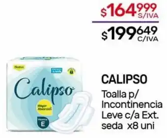 Nini Mayorista CALIPSO Toalla p/ Incontinencia Leve c/a Ext. seda x8 uni oferta