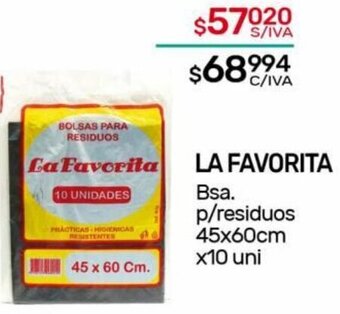 Nini Mayorista LA FAVORITA Bsa. p/residuos 45x60cm x10 uni oferta