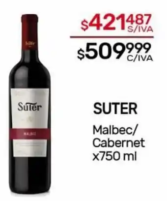 Nini Mayorista SUTER Malbec/ Cabernet x750 ml oferta