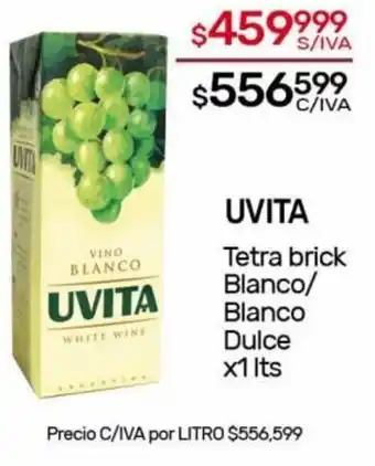 Nini Mayorista UVITA Tetra brick Blanco/ Blanco Dulce x1 Its oferta