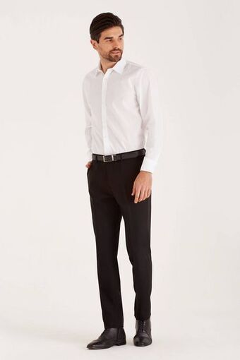 Macowens Camisa de vestir lisa blanca oferta