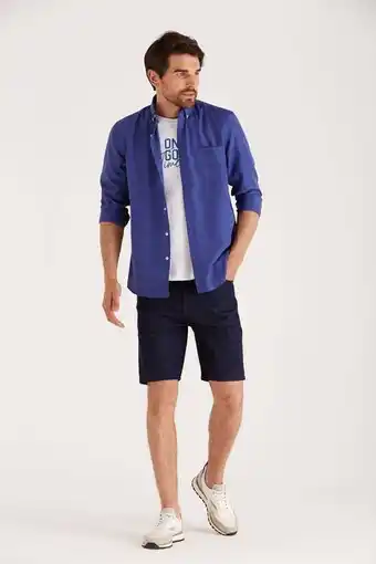 Macowens Camisa fil a fil azul francia oferta