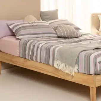 Arredo Juego de sábanas queen size multiraya neutro oferta
