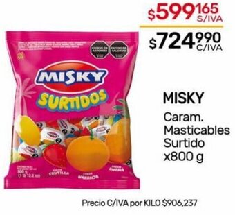 Nini Mayorista MISKY Caram. Masticables Surtido x 800g oferta