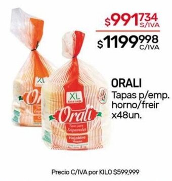 Nini Mayorista ORALI Tapas p/emp. horno/freir x 48un oferta
