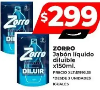 Supermayorista Vital ZORRO Jabón Líquido diluible x 150ml oferta