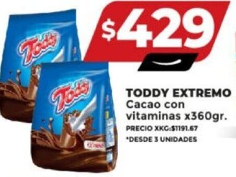 Supermayorista Vital TODDY EXTREMO Cacao con vitaminas x360gr. oferta
