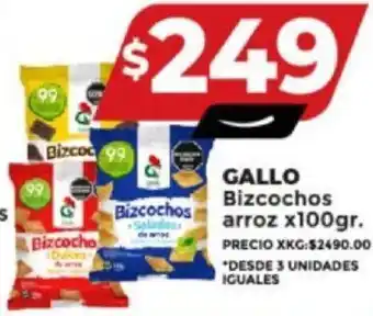 Supermayorista Vital GALLO Bizcochos arroz x100gr. oferta