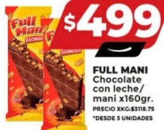 Supermayorista Vital FULL MANI Chocolate con leche/ mani x160gr. oferta