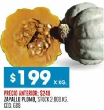 Coto ZAPALLO PLOMO, STOCK 2.000 KG. CO0.689 oferta