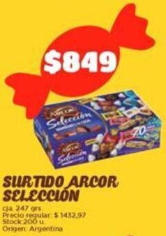 Supermercados Vea SURTIDO ARCOR SELECCION cja 247 grs. oferta