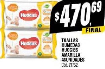 Supermercados Yaguar TOALLAS HUMEDAS HUGGIES AMARILLA 48UNIDADES Cód. 21732 oferta