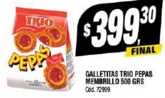 Supermercados Yaguar GALLETITAS TRIO PEPAS MEMBRILLO 500 GRS Cód.72999 oferta