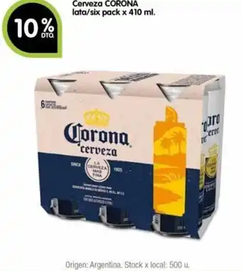 Jumbo Cerveza CORONA lata/six pack x 410 ml. oferta