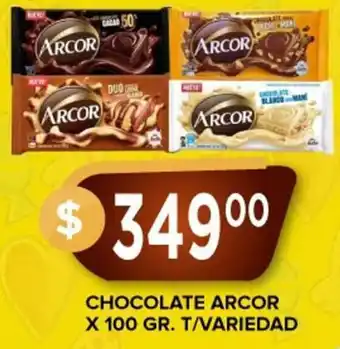 Supermercados Mayor CHOCOLATE ARCOR X 100 GR. T/VARIEDAD oferta
