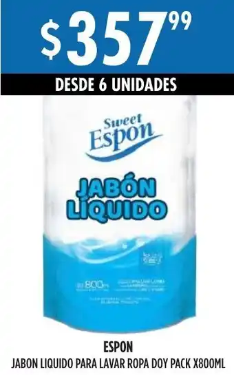 Maxi Ofertas ESPON JABON LIQUIDO PARA LAVAR ROPA DOY PACK X800ML oferta