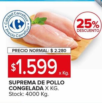 Carrefour Maxi Suprema de pollo congelada x kg oferta
