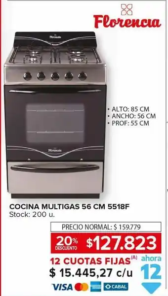 Carrefour Maxi Cocina multigas florencia 56cm oferta