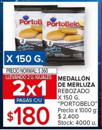 Carrefour Maxi Medallón de merluza rebozado portobelo x 150g oferta