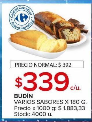 Carrefour Maxi Budín varios sabores x 180g oferta