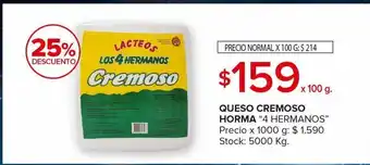 Carrefour Maxi Queso cremoso horma 4 hermanos x 100g oferta