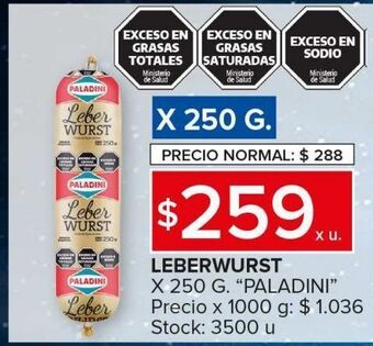 Carrefour Maxi Leberwurst paladini 250g oferta