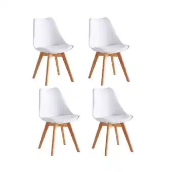 Frávega Silla tulip con almohadón pack x4 blanca hdc group oferta