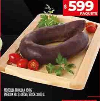 Supermercados DIA MORCILLA CRIOLLAX 400 G. oferta