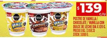 Supermercados DIA POSTRE DE VAINILLA/ CHOCOLATE/VAINILLA CON DULCE DE LECHE DIA X 120 G oferta