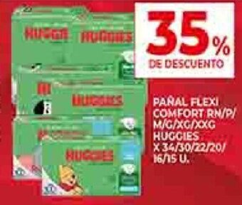 Supermercados DIA PAÑAL FLEXI COMFORT RN/P/ M/G/XG/XXG HUGGIES X 34/30/22/20/ 16/15 U. oferta
