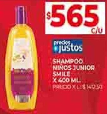 Supermercados DIA SHAMPOO NINOS JUNIOR SMILE X 400 ML oferta